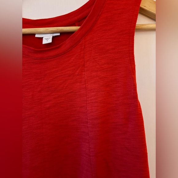 J. Jill Size Small Cotton Modal Sleeveless Crewneck Dress With Pockets Orange - Picture 6 of 9